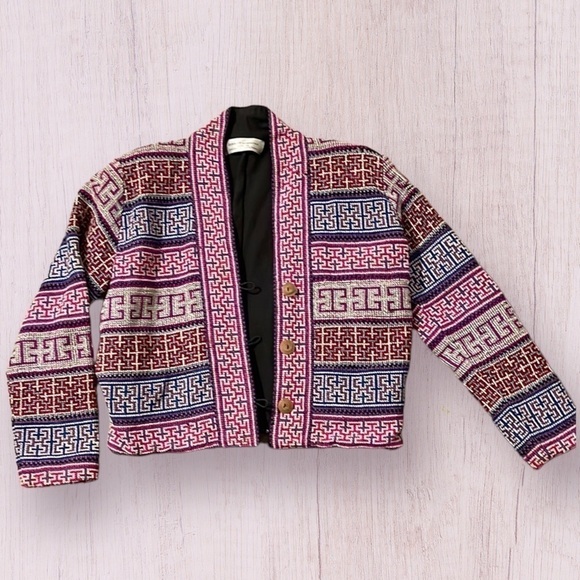 BENNETT of Centreville Embroidered Cotton Jacket Fits Like Medium Boho - Picture 1 of 14